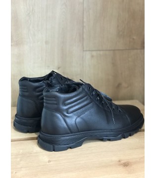 Ботинки мужские на шнуровке кожаные черные 3439626 Corso Vito 2 - Respected-Person