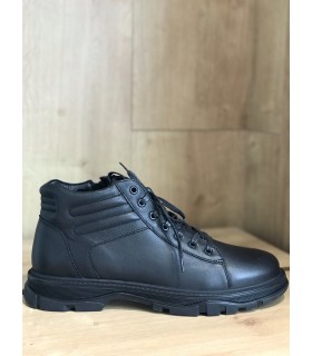 Ботинки мужские на шнуровке кожаные черные 3439626 Corso Vito - Respected-Person