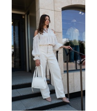 Блуза жіноча шифон молочна W6GH61W2041 6612041 Guess 4 - Respected-Person