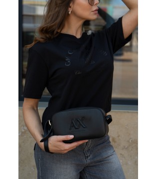 Футболка женская укороченная черная  XW002335a Armani Exchange 3 - Respected-Person