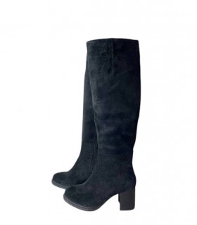 Ботфорты женские замшевые черные 6055 Olli Shoes 