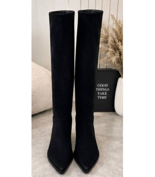 Сапоги женские замшевые черные C-2-1585 Olli Shoes  2 - Respected-Person