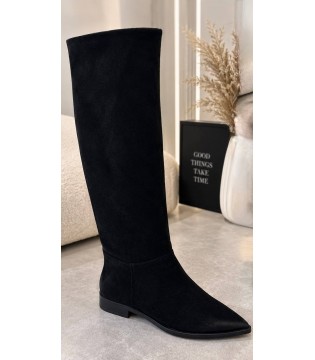 Сапоги женские замшевые черные C-2-1585 Olli Shoes 