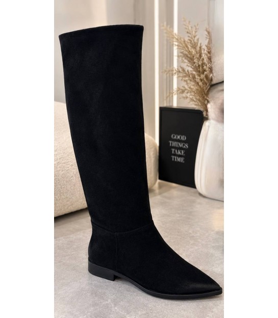 Сапоги женские замшевые черные C-2-1585 Olli Shoes  - Respected-Person