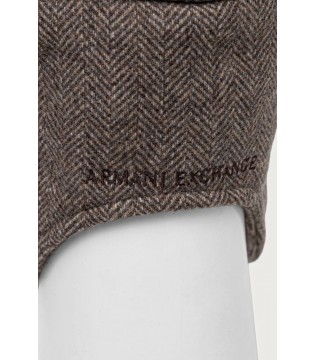 Кепка женская с шерсти коричневая XW003044 Armani Exchange 4 - Respected-Person