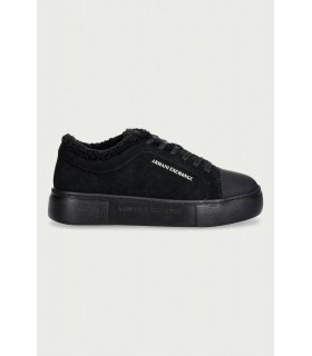 Кеды женские на меху замшевые черные XW003067 Armani Exchange  1 - Respected-Person