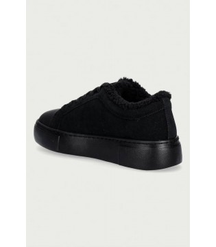 Кеды женские на меху замшевые черные XW003067 Armani Exchange  2 - Respected-Person