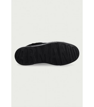 Кеды женские на меху замшевые черные XW003067 Armani Exchange  4 - Respected-Person