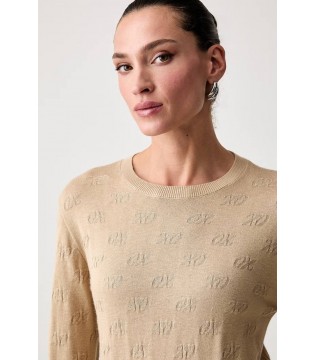 Свитер женский трикотажный бежевый XW002875 Armani Exchange  2 - Respected-Person
