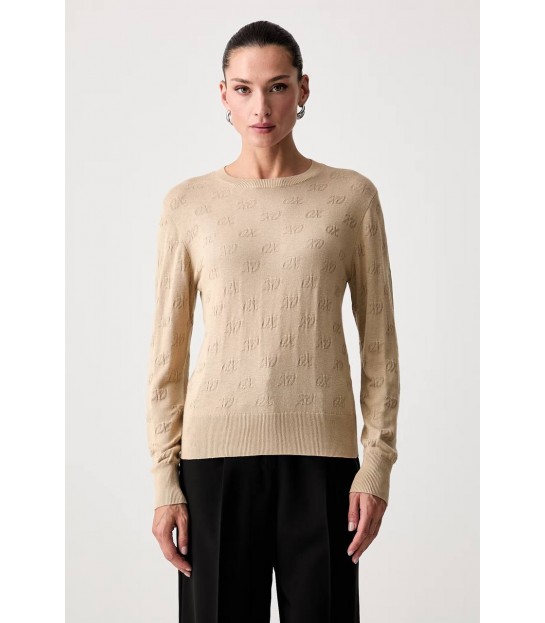 Свитер женский трикотажный бежевый XW002875 Armani Exchange  - Respected-Person