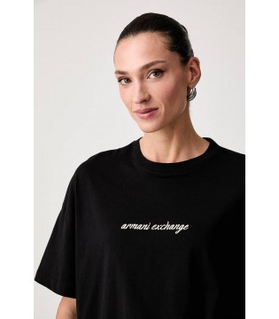 Футболка женская черная XW002766a Armani Exchange  2 - Respected-Person