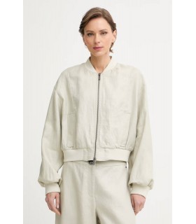 Жіночий бомбер із льону оливковий XW001980 Armani Exchange - Respected-Person
