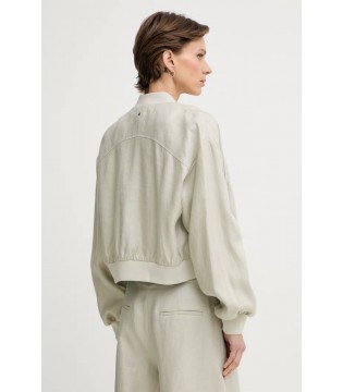 Женский бомбер из льна оливковый XW001980 Armani Exchange  2 - Respected-Person