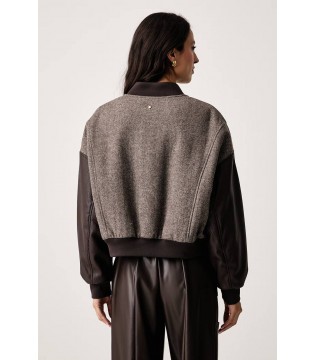 Бомбер жіночий вовняний коричневий XW002450 Armani Exchange 2 - Respected-Person
