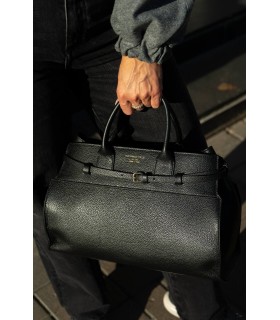 Сумка женская зернистая кожа черная 06674 Christian Villa  - Respected-Person