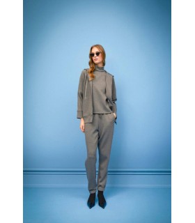 Кофта женская на змейке в блестки серая B504 Clips tricot  - Respected-Person