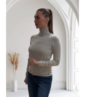 Кофта женская рукав пуговицы светло-серая B845 Clips tricot  - Respected-Person