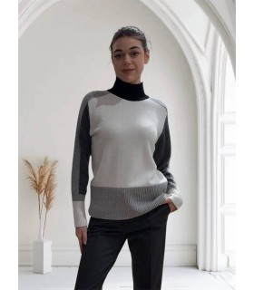 Джемпер женский серо-черный B825 Clips tricot  - Respected-Person