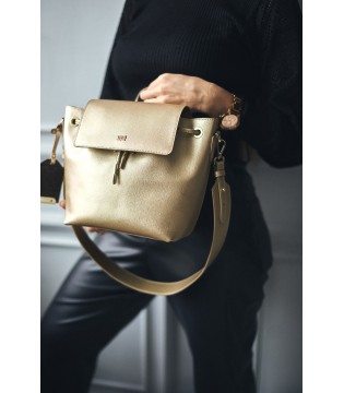 Рюкзак-сумка Cavalli Class золотий з натуральної шкіри