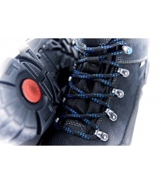 Черевики Imac чорні шкіряні на фігурній підошві з синьою шнурівкою 4 - Respected-Person