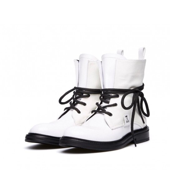Черевики Fabi білі комбіновані на чорній шнурівці - Respected-Person