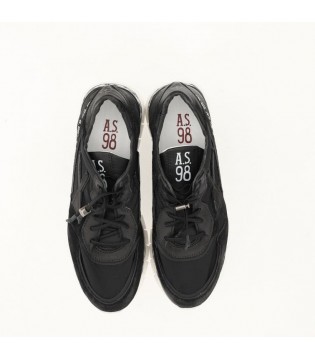 Кросівки A.S 98 чорні з вінтажної шкіри на білій підошві 1 - Respected-Person