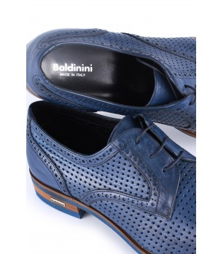 Туфлі Baldinini чоловічі сині з м'якої шкіри з перфорацією 3 - Respected-Person