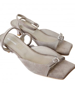 Босоножки женские с натуральной замши тауп Л-6-4073a Olli Shoes 