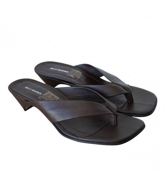 Шлепанцы-вьетнамки женские шоколадные  Л-3-Токіо Olli Shoes  - Respected-Person