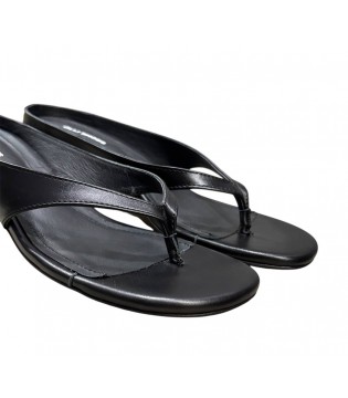 Шльопанці на підборах шкіряні чорні Л-7-4087 Olli Shoes 1 - Respected-Person