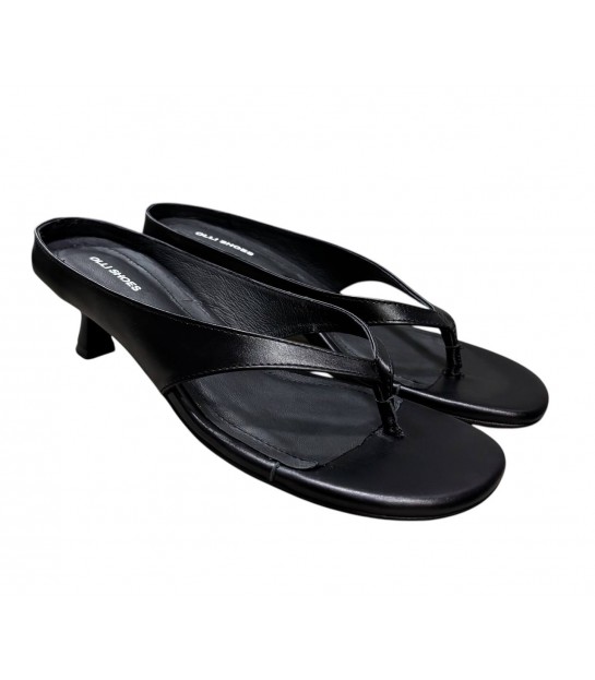 Шльопанці на підборах шкіряні чорні Л-7-4087 Olli Shoes - Respected-Person