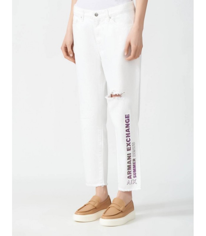 Джинсы белые с надписью 3RYJ16 Armani Exchange Джинсы белые с надписью 3RYJ16 Armani Exchange