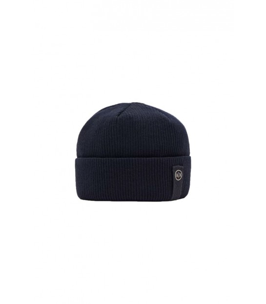 Шапка чоловіча з вовною емблема синя XM001532 Armani Exchange - Respected-Person