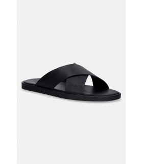 Шльопанцы мужские кожаные черные XM002619 Armani Exchange  - Respected-Person
