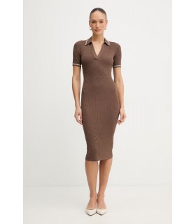 Платья женское трикотажное миди шоколадное XW002244 Armani Exchange - Respected-Person