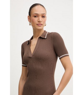 Сукня трикотажна жіноча міді шоколадне XW002244 Armani Exchange 2 - Respected-Person