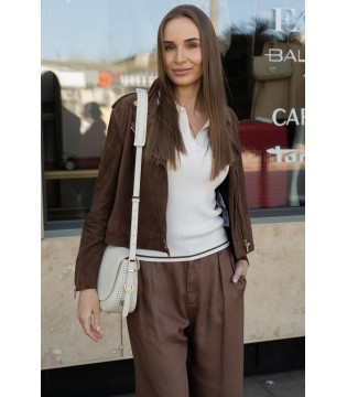 Косуха жіноча замшева коричнева XW001924 Armani Exchange 6 - Respected-Person