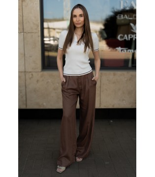 Женское трикотажное поло молочное  XW001897 Armani Exchange 4 - Respected-Person