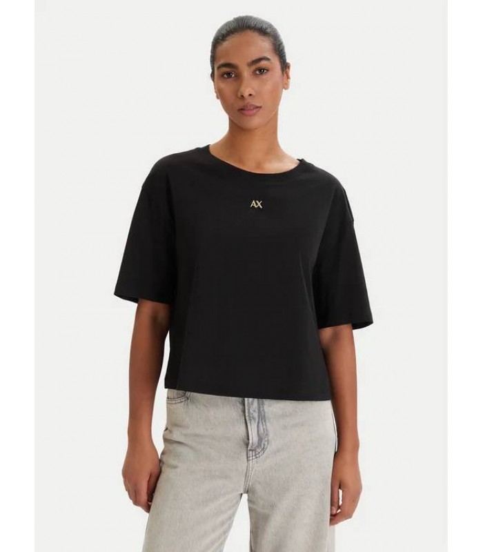 Футболка жіноча укорочена чорна XW001836a Armani Exchange Футболка жіноча укорочена чорна XW001836a Armani Exchange