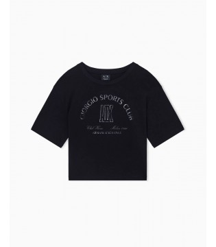 Футболка женская укороченная черная  XW002335a Armani Exchange