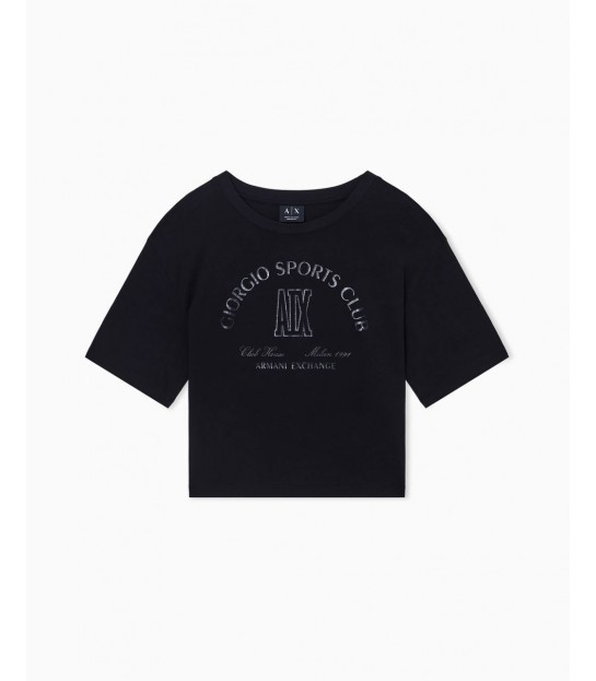 Футболка женская укороченная черная  XW002335a Armani Exchange - Respected-Person