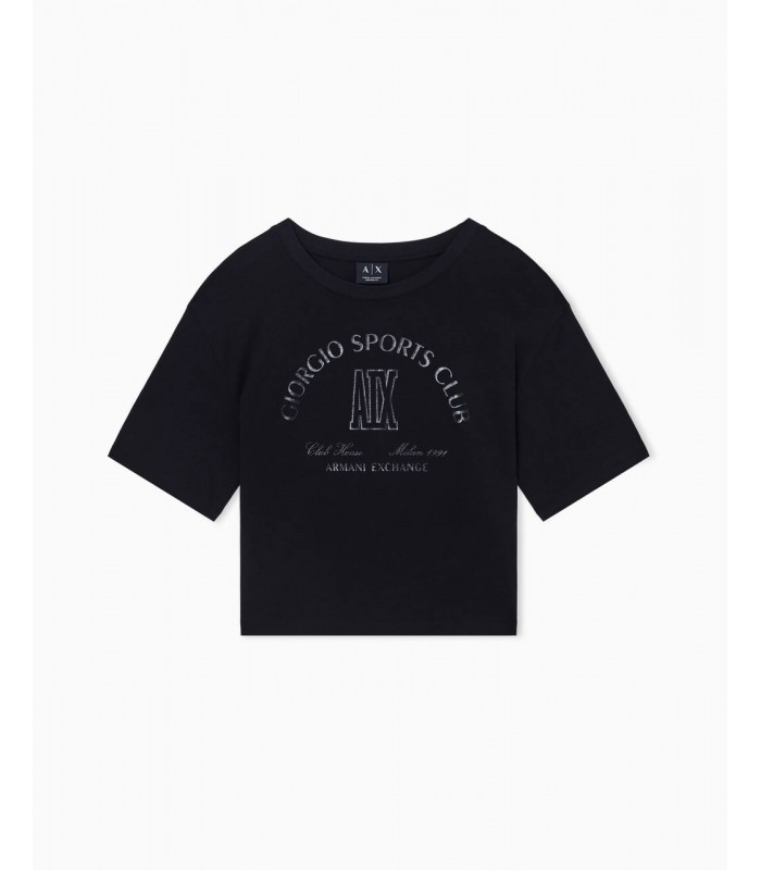 Жіноча футболка вкорочена чорна XW002335a Armani Exchange Жіноча футболка вкорочена чорна XW002335a Armani Exchange