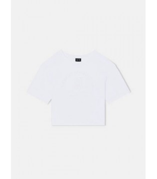 Футболка женская укороченная белая XW002335 Armani Exchange 