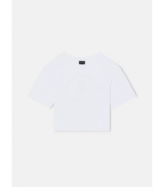 Футболка женская укороченная белая XW002335 Armani Exchange  - Respected-Person