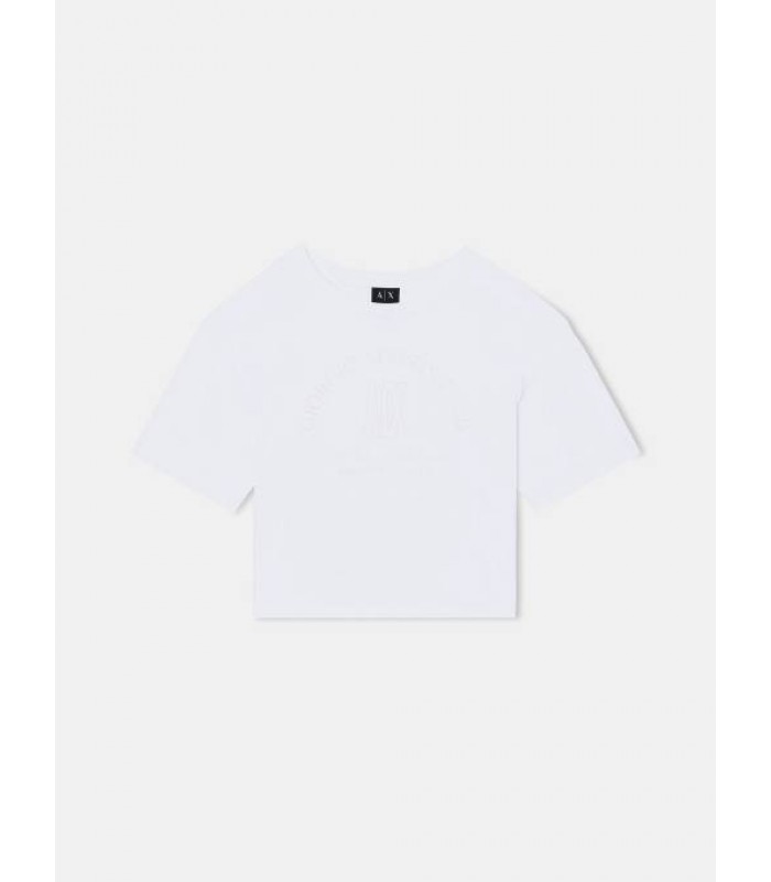 Жіноча футболка вкорочена біла XW002335 Armani Exchange Жіноча футболка вкорочена біла XW002335 Armani Exchange