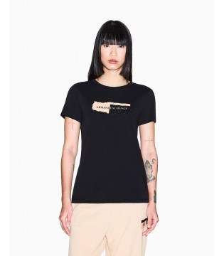 Футболка женская черная XW001804 Armani Exchange  1 - Respected-Person