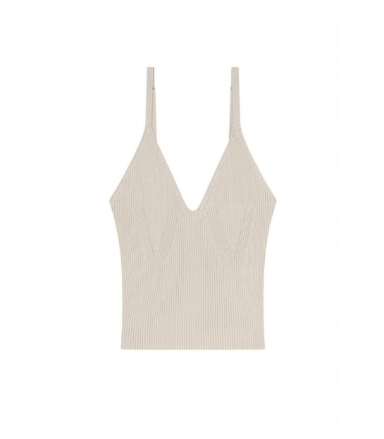 Майка женская в рубчик бежевая XW001902 Armani Exchange  - Respected-Person