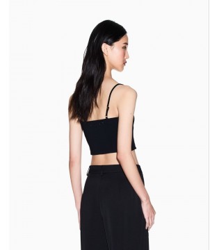 Майка-топ женская на молнии черная XW002057 Armani Exchange  2 - Respected-Person