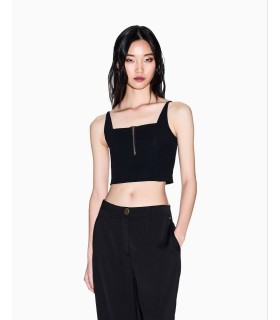 Майка-топ женская на молнии черная XW002057 Armani Exchange  1 - Respected-Person