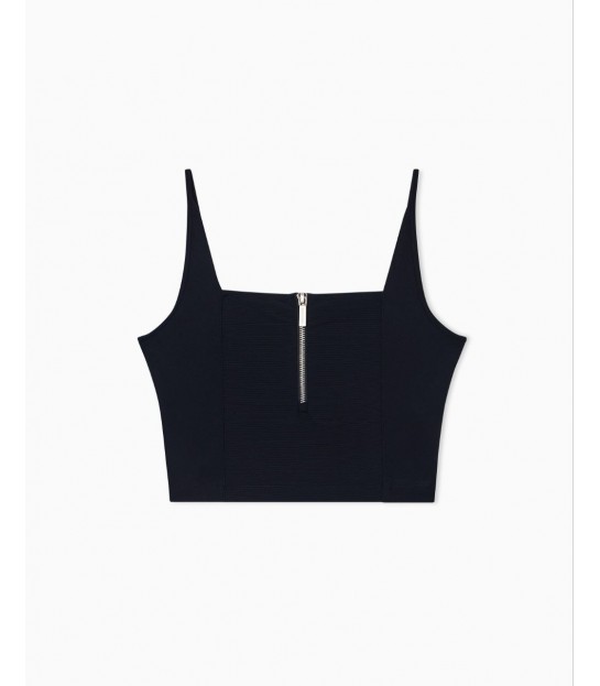 Майка-топ женская на молнии черная XW002057 Armani Exchange  - Respected-Person